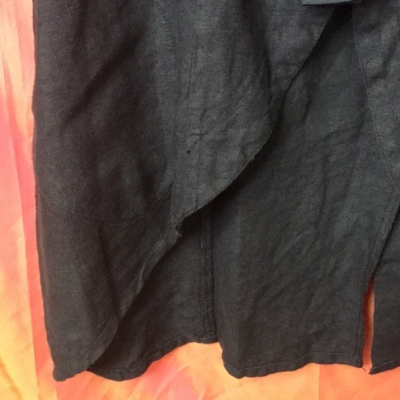 Cachaca Women’s Linen Jacket Dark Teal Size S Snap Front 3-D Roses Side Pockets - Picture 5 of 11